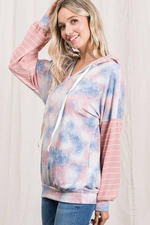 Tana's Tie Dye Hoodie Sweatshirt - Pink