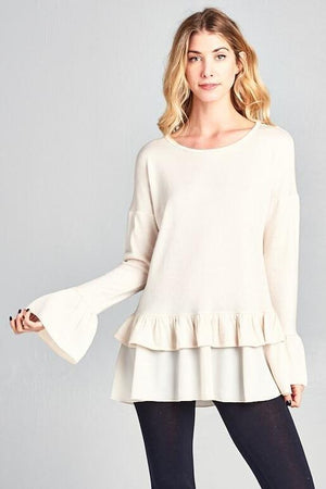 Tinsley Sweater Knit Top - Ivory