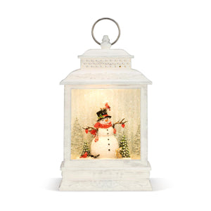 Christmas - Lit Musical Woodland Snowman Lantern