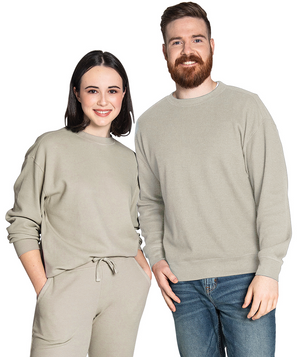 Waffle Crew Neck Sweatshirt (Unisex Fit) - Oat