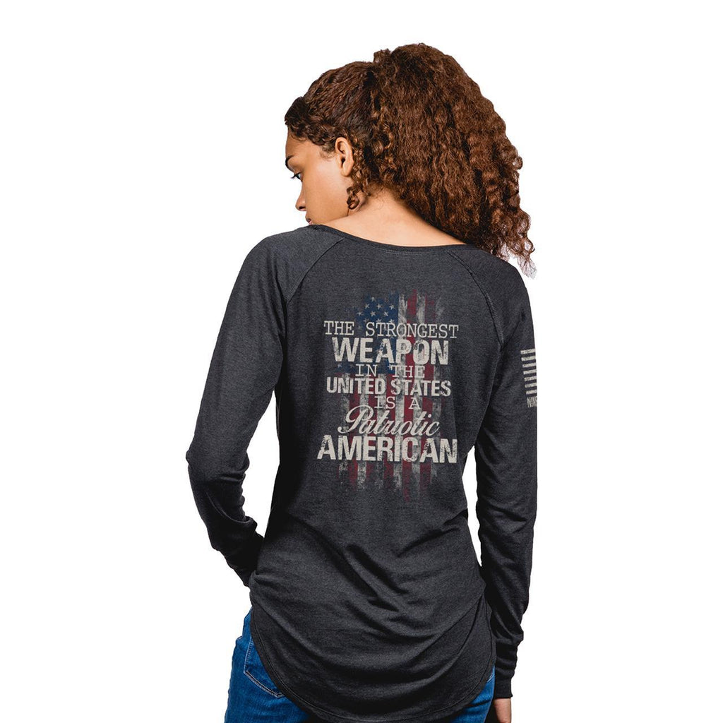 Patriotic American Women's Long Sleeve T-Shirt - Blackfrost