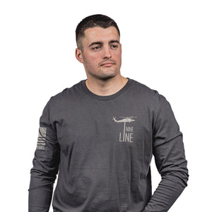 Patriotic American Long Sleeve - Heavy Metal Grey