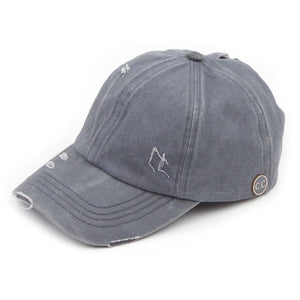 C.C. Criss Cross Pony Cap with Button for Face Masks