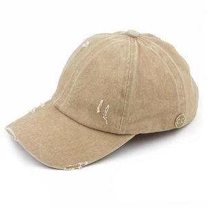 C.C. Criss Cross Pony Cap with Button for Face Masks