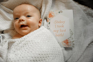 Double-Sided Baby Milestone Cards - Floral Cards