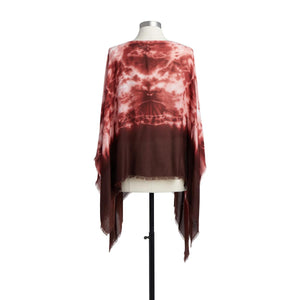 Tie Dye Poncho - Brick Red