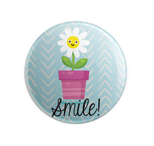 Badge Button - Printed - Smile!