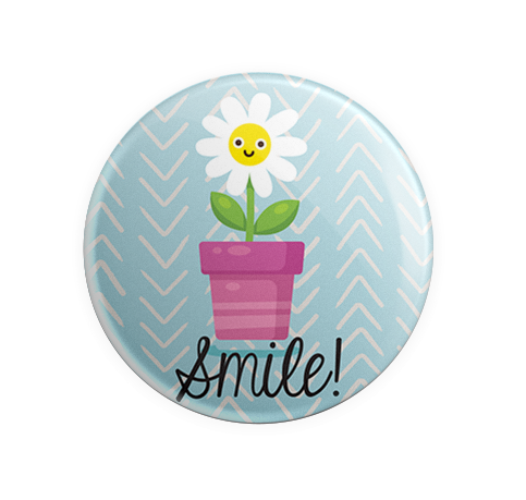 Badge Button - Printed - Smile!