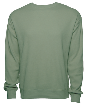 Waffle Crew Neck Sweatshirt (Unisex Fit) - Sage