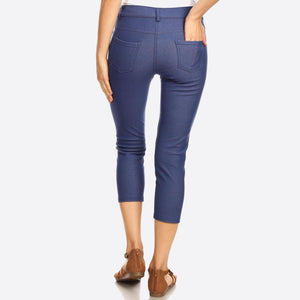 Nantucket Women's Classic Skinny Capri Jeggings - Dark Blue