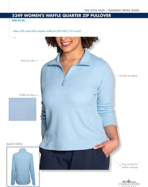 Women's Waffle Quarter Zip Pullover - Chambray