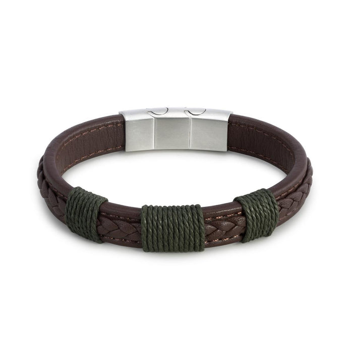 Journey Men's Adjustable Leather Bracelet - Brown