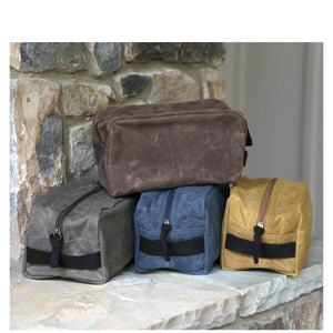 Waxed Canvas Travel Kit - Khaki