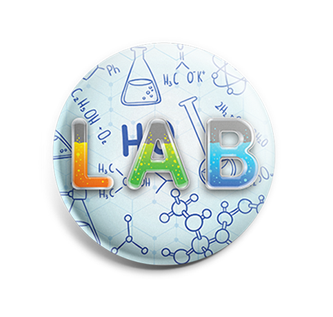 Badge Button - Printed - Bubbling Lab