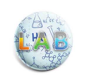 Badge Button - Printed - Bubbling Lab
