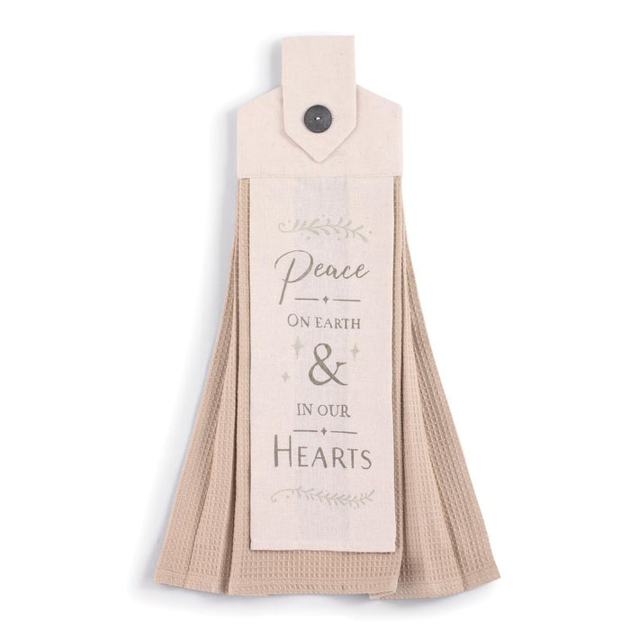 Button Loop Tea Towel - Peace on Earth