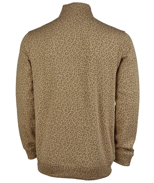 Crosswind Quarter Zip Sweatshirt - Gold Leopard