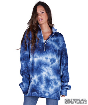 Crosswind Quarter Zip Sweatshirt Tie-Dye 9359T - Navy