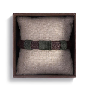 Journey Men's Adjustable Leather Bracelet - Brown