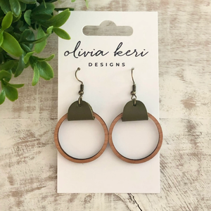 Earrings - Wood Hoops