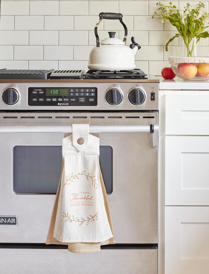 Button Loop Tea Towel - Forever Thankful