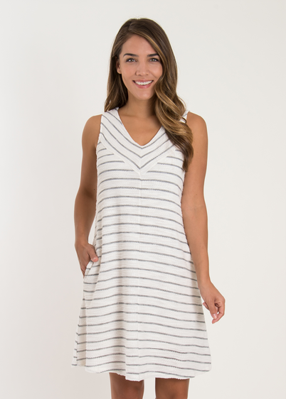 Simply Noelle Terry Stripe Dress - Small/Medium (8-10)