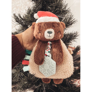 Itzy Lovey Plush + Teether Toy - Holiday Bear