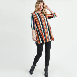Sassy Multicolor Striped Tunic