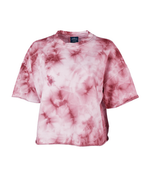 Women's Clifton Short Sleeve Sweatshirt 5254 - Washed Red Tie-Dye