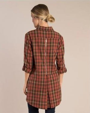 Simply Noelle Plaid Zipper Back Top - XSmall (4-6)