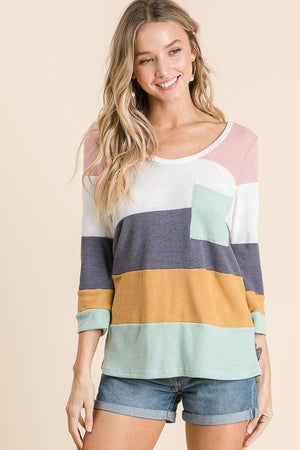 Cotton Candy Color Block Top - Multicolor