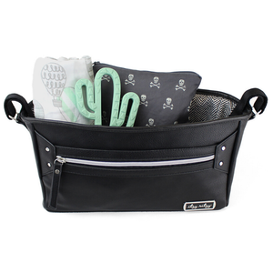 Stroller Caddy, Handy Stroller Storage - Black & Silver