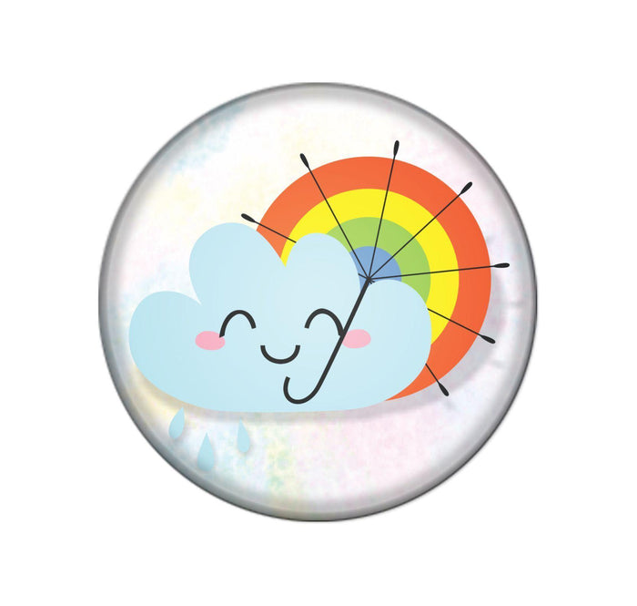 Badge Button - Printed - Rainy Day